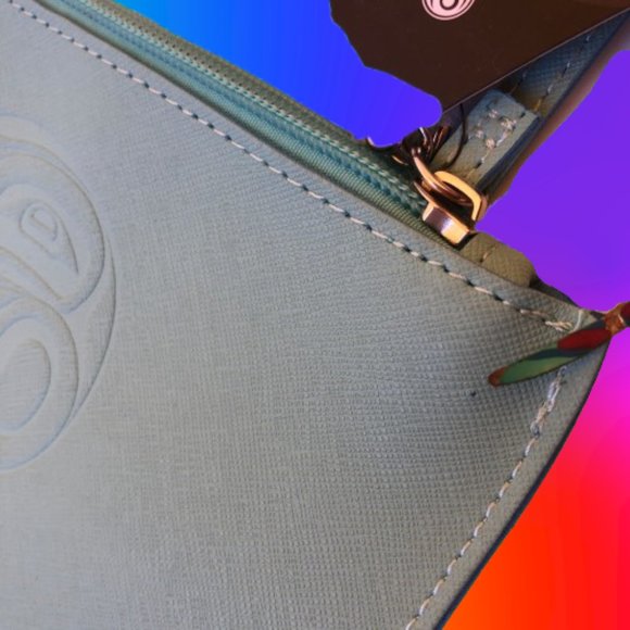 NATIVE ORIGINS Teal VEGAN Leather Wristlet Handbag Made in Canada - Picture 14 of 14